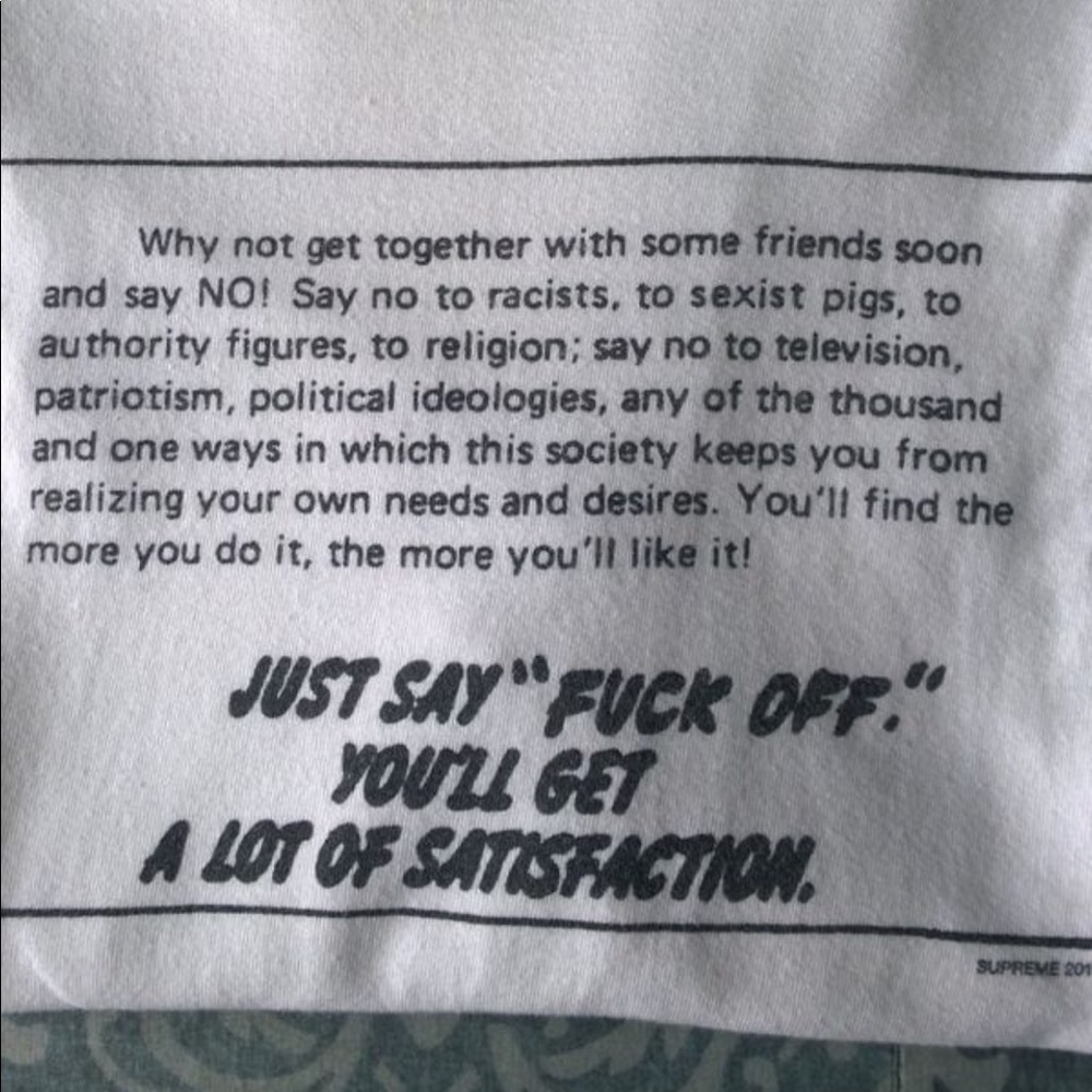 Supreme F@*k Off Tee est. 2016